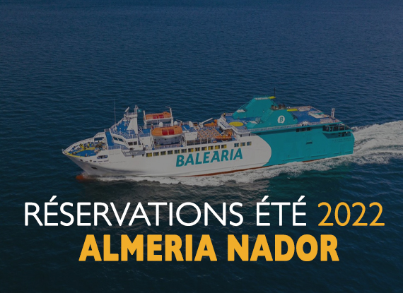 🛳 Reprise des traversées Almeria 🇪🇸 Nador 🇲🇦 2022 avec la compagnie Naviera Armas et Trasmediterranea