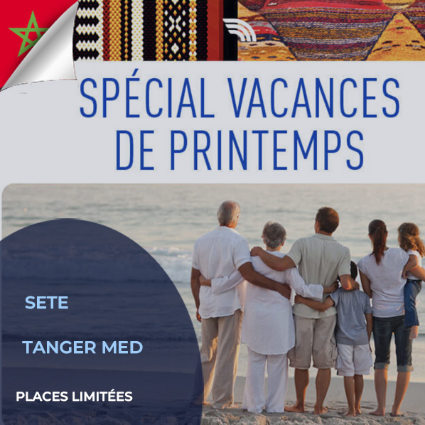 🚨 Voyagez au Maroc au depart de Sete Tanger à partir de 71€   pour les réservations jusqu'au 9/05 ⛴️